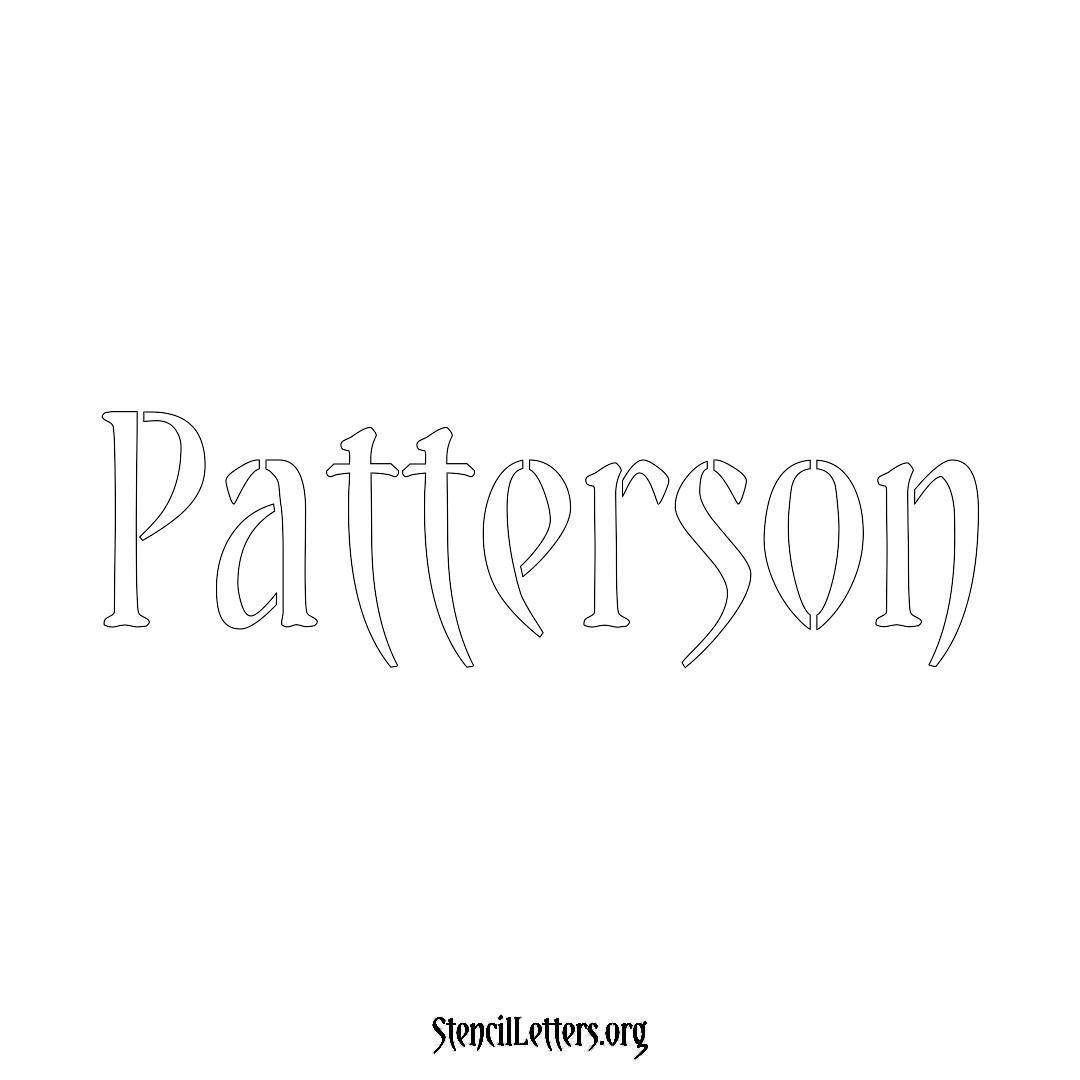 Patterson name stencil in Vintage Brush Lettering