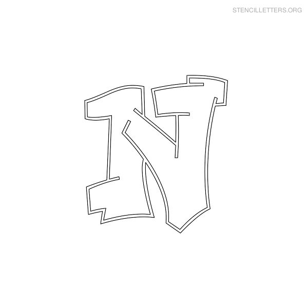 Stencil Letter Graffiti N