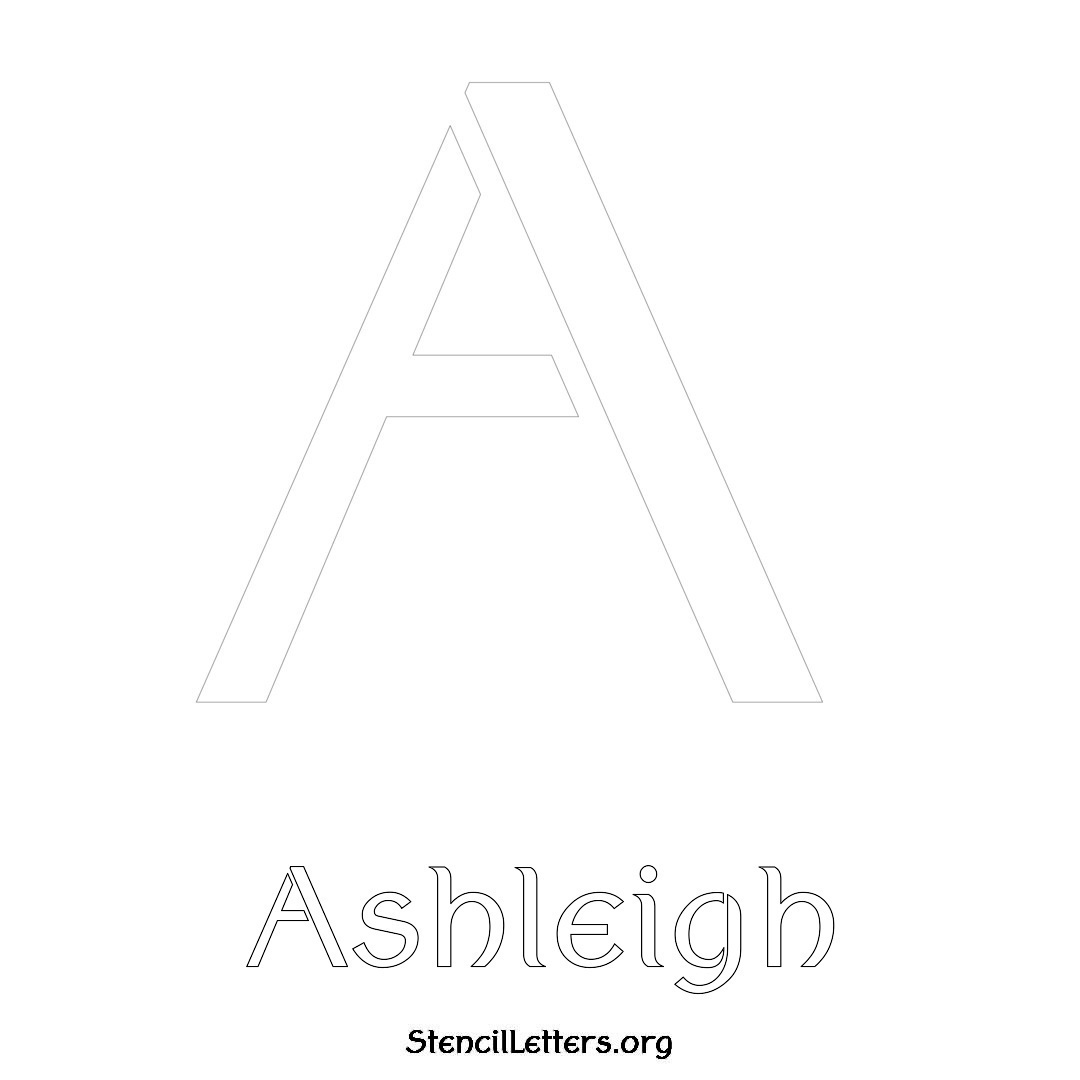 Ashleigh printable name initial stencil in Ancient Lettering