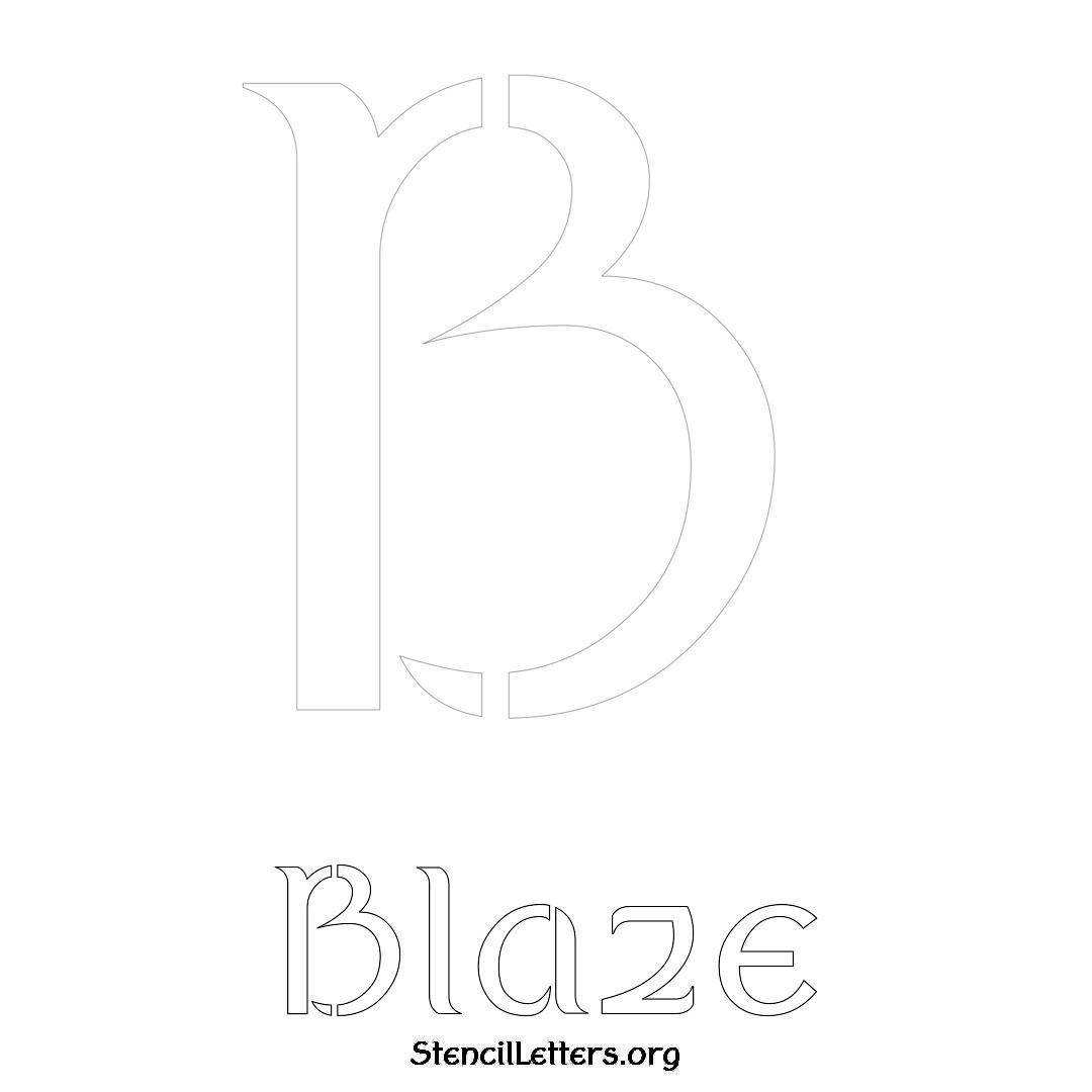 Blaze printable name initial stencil in Ancient Lettering