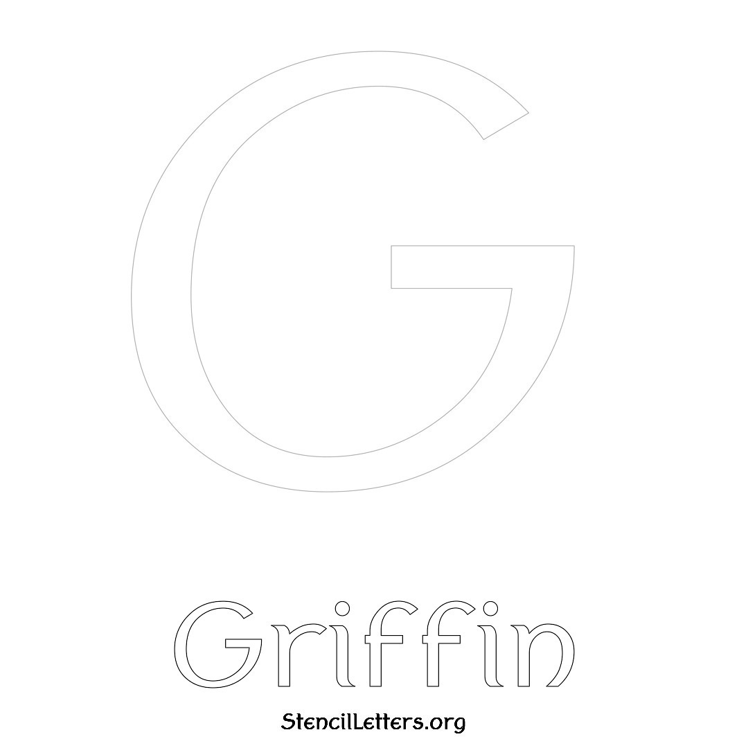 Griffin printable name initial stencil in Ancient Lettering