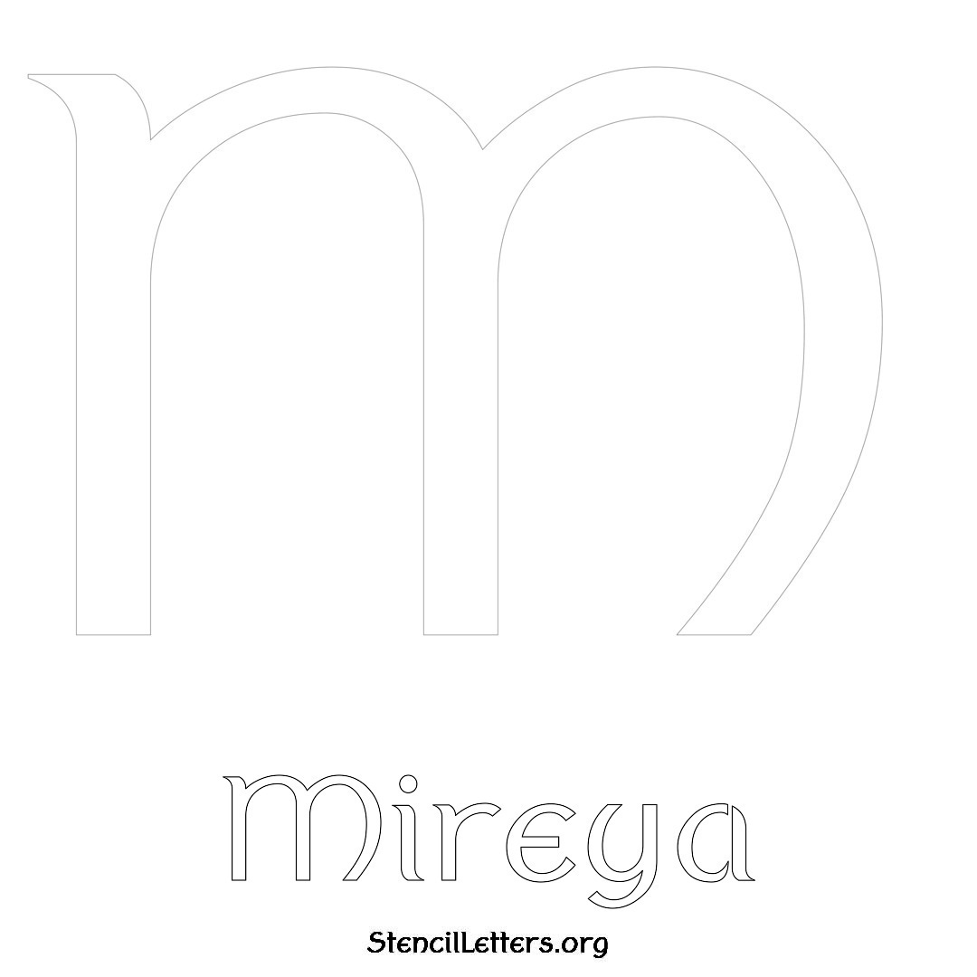 Mireya printable name initial stencil in Ancient Lettering