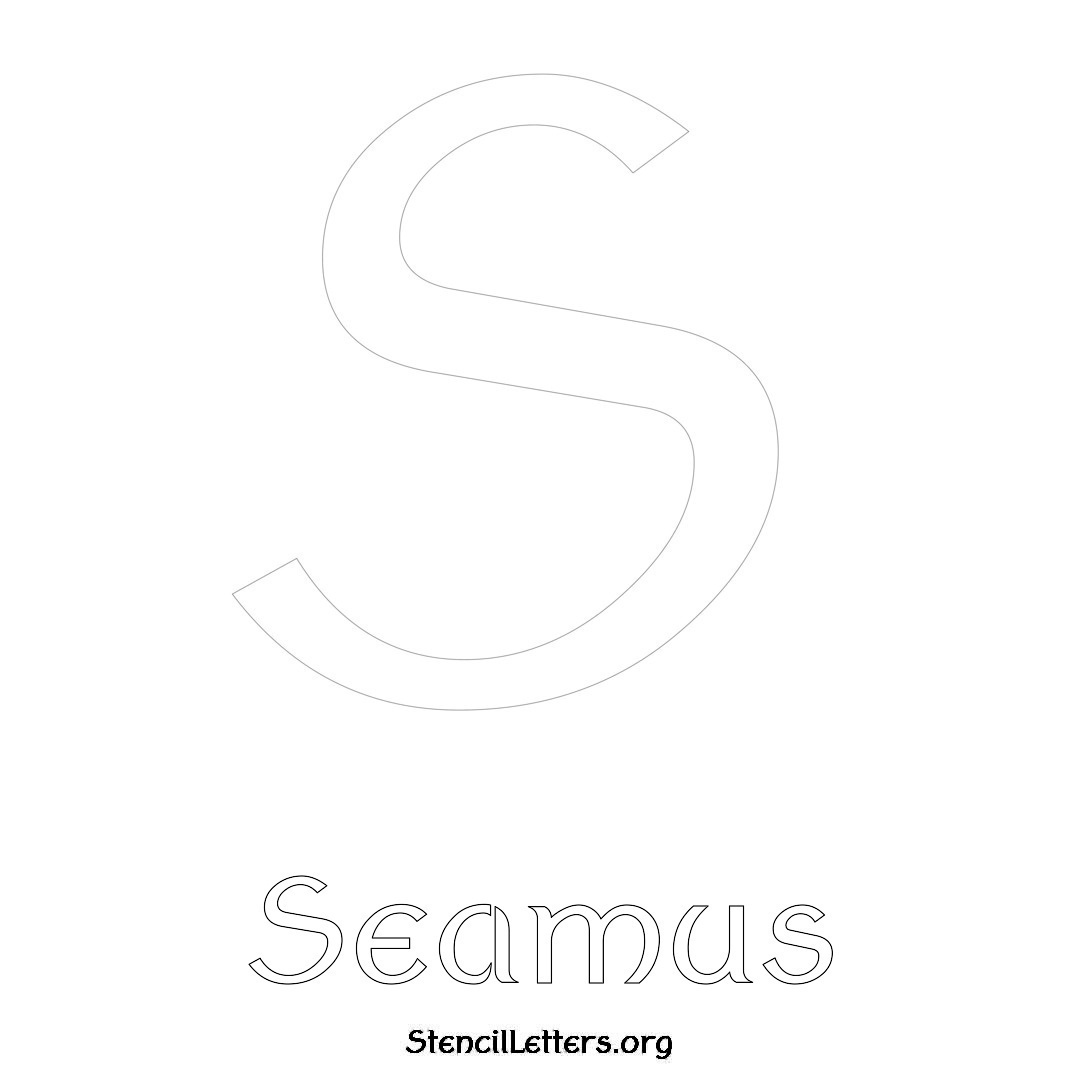 Seamus printable name initial stencil in Ancient Lettering
