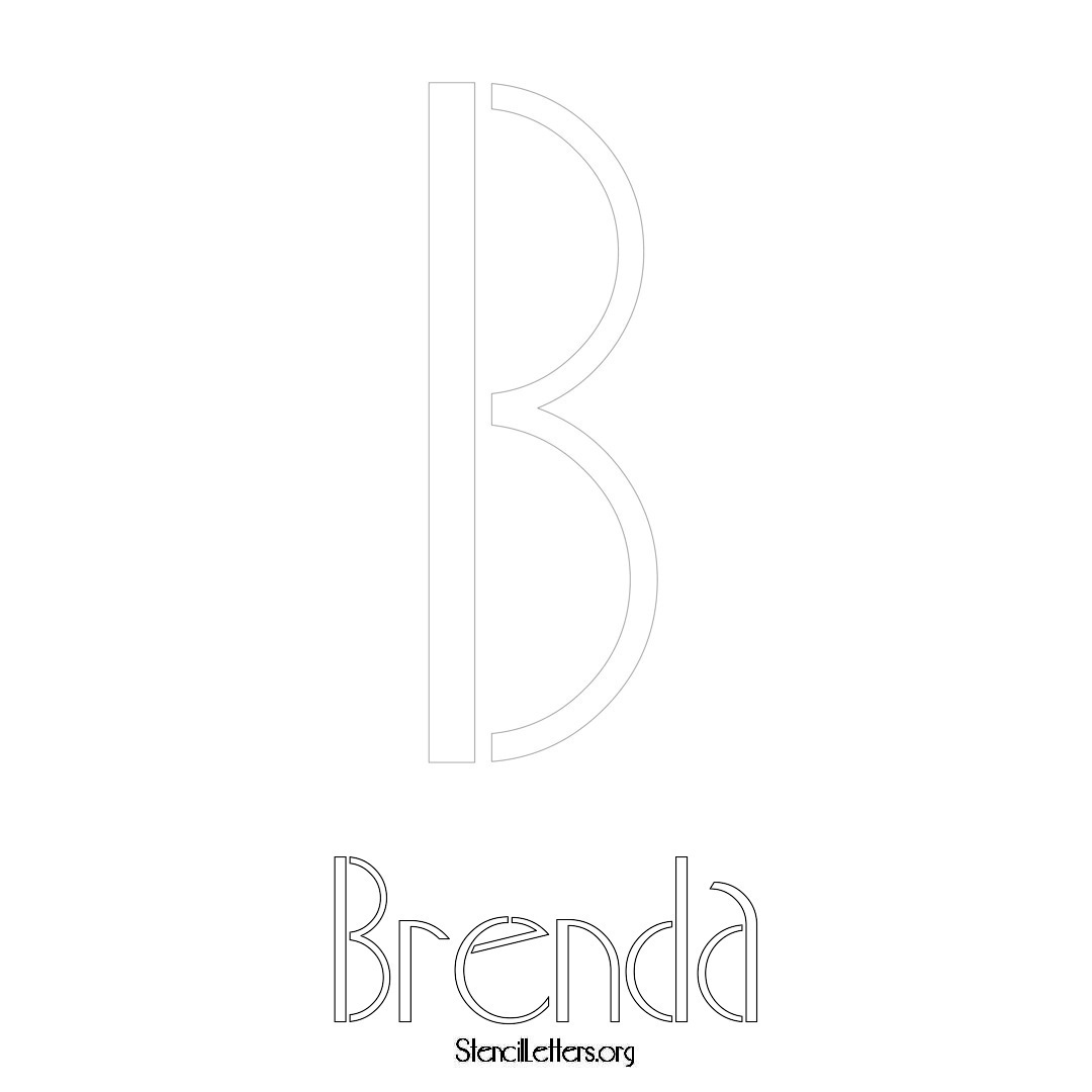 Brenda printable name initial stencil in Art Deco Lettering
