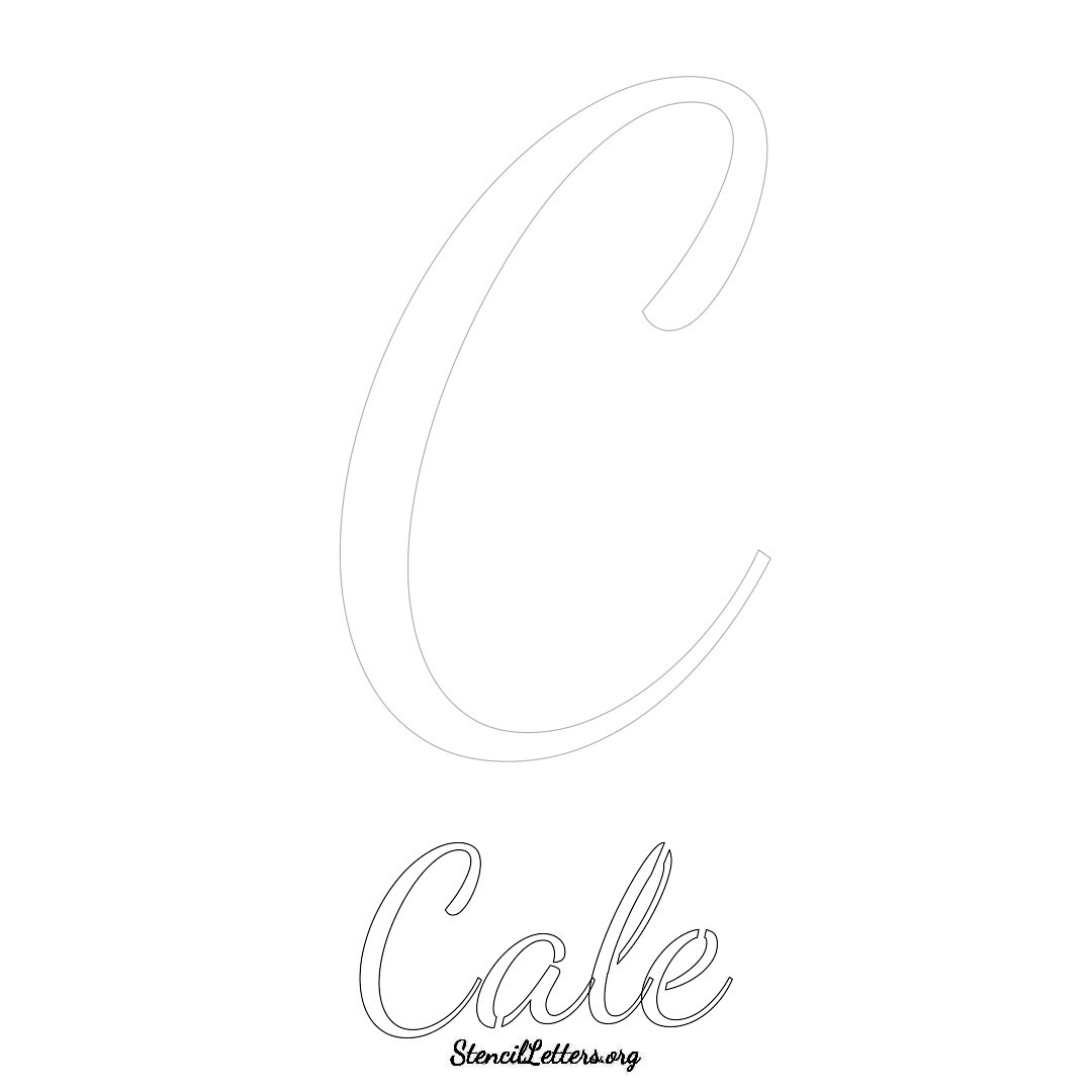 Cale printable name initial stencil in Cursive Script Lettering