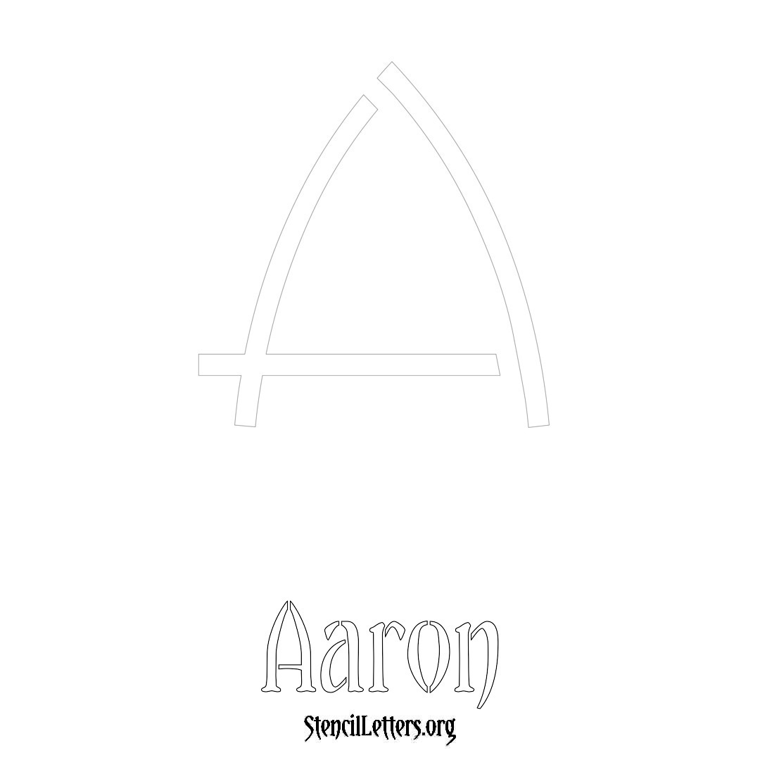 Aaron printable name initial stencil in Simple Elegant Lettering