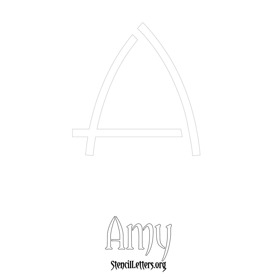 Amy printable name initial stencil in Simple Elegant Lettering