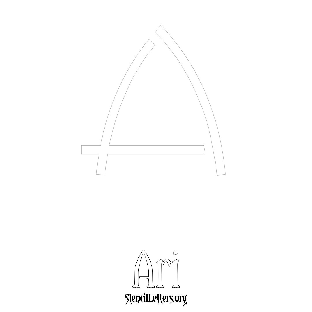 Ari printable name initial stencil in Simple Elegant Lettering