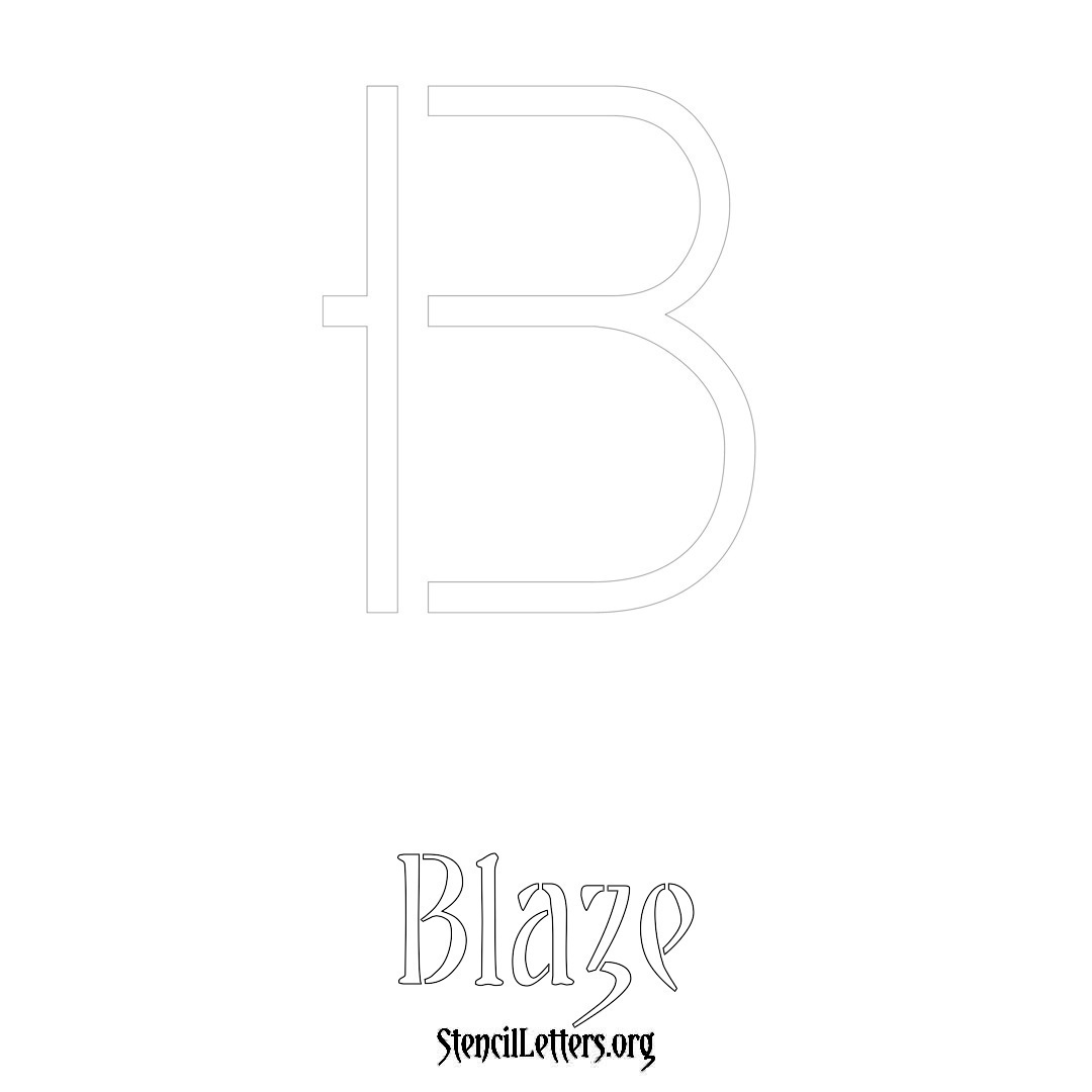 Blaze printable name initial stencil in Simple Elegant Lettering