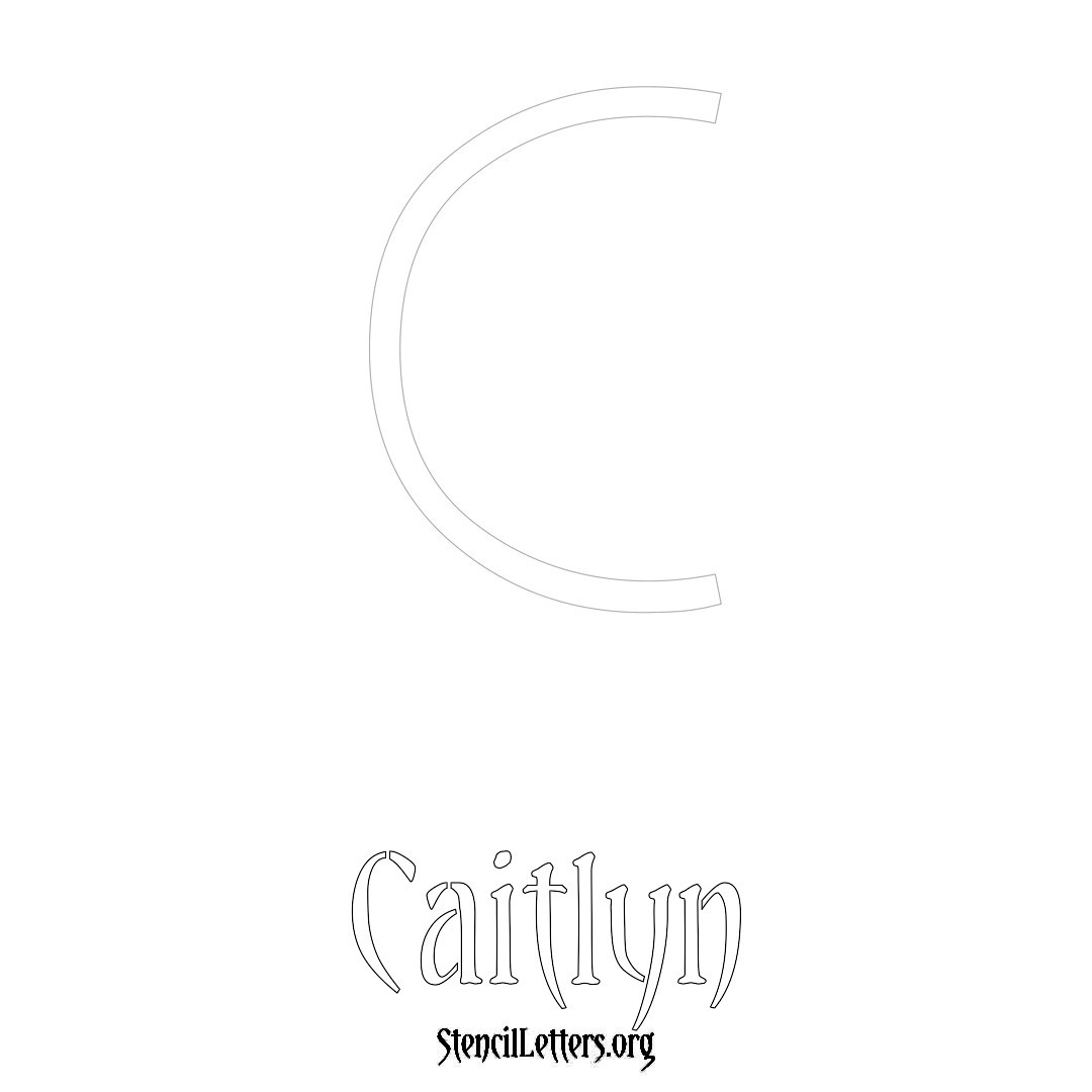 Caitlyn printable name initial stencil in Simple Elegant Lettering