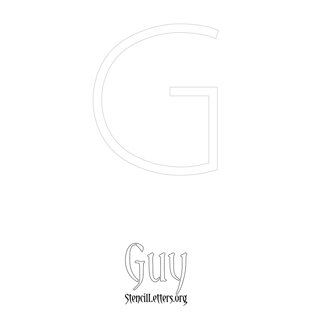 Guy printable name initial stencil in Simple Elegant Lettering