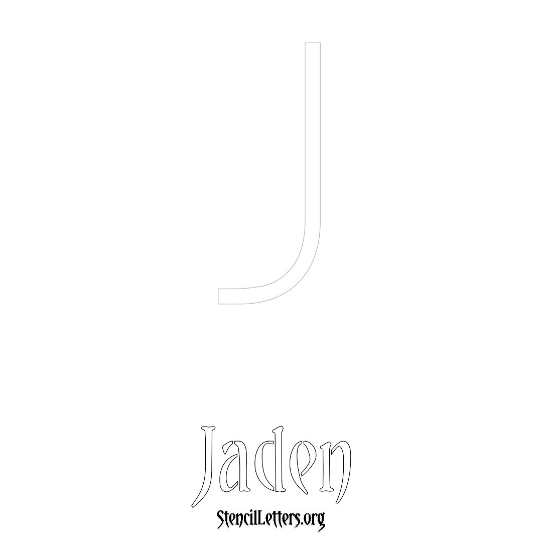 Jaden printable name initial stencil in Simple Elegant Lettering