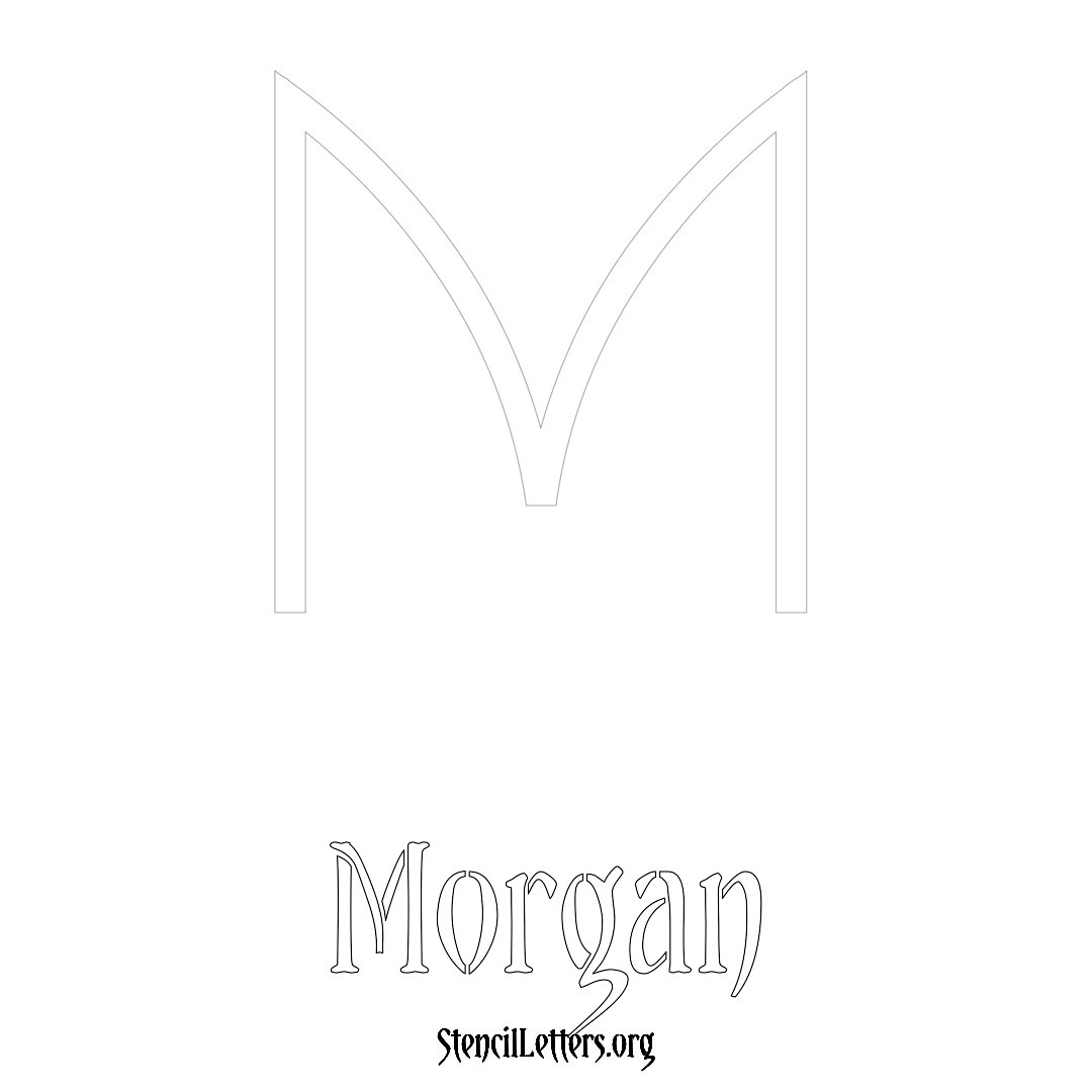 Morgan printable name initial stencil in Simple Elegant Lettering