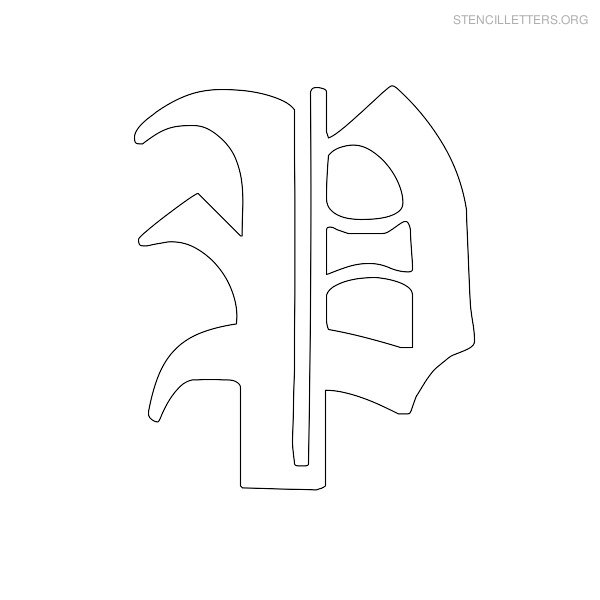 Stencil Letter Old English P