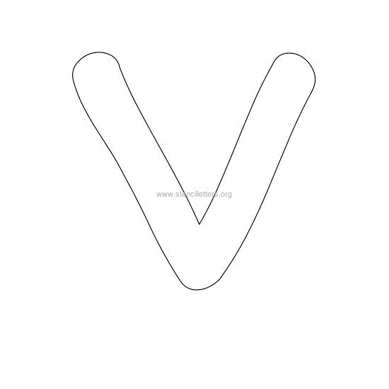 bubble stencil letter v