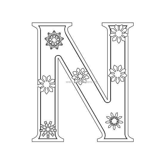 christmas stencil letter n christmas stencil letter n