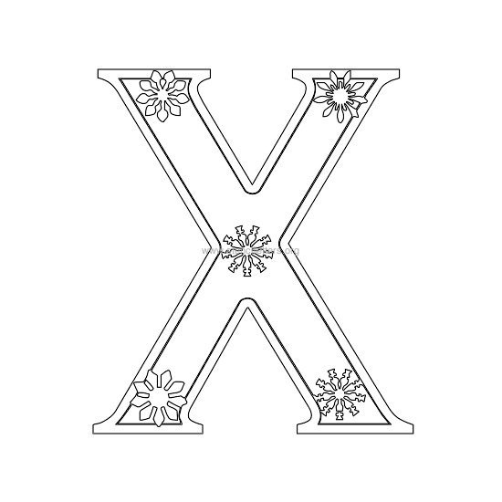 christmas stencil letter x christmas stencil letter x