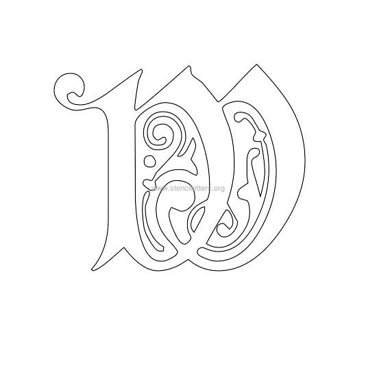 floral wall stencil letter w