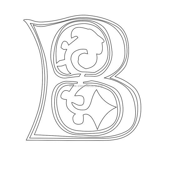 floral wall stencil letter b