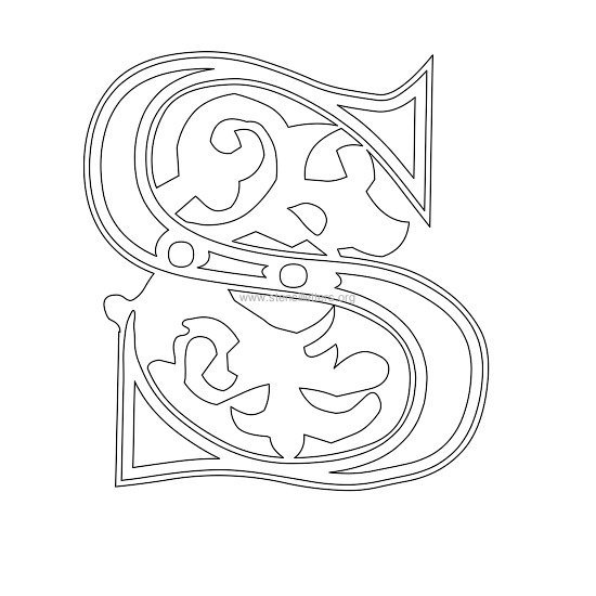 floral wall stencil letter s