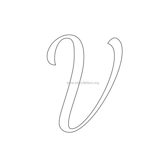 uppercase wedding stencil letter v