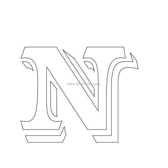 victorian stencil letter n
