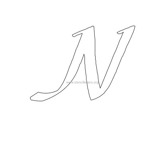 uppercase calligraphy wall stencil letter n
