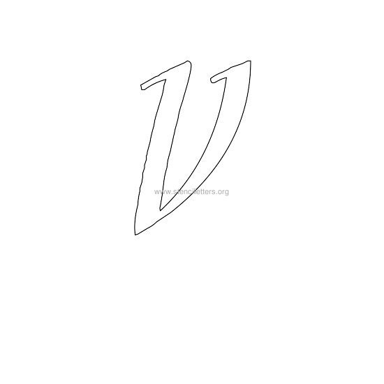 uppercase calligraphy wall stencil letter v