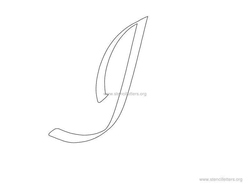cursive wall stencil letter i