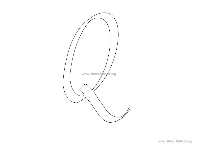 cursive wall stencil letter q