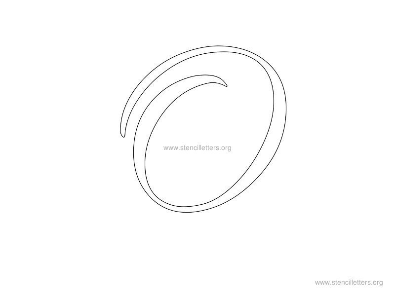 cursive wall stencil letter o