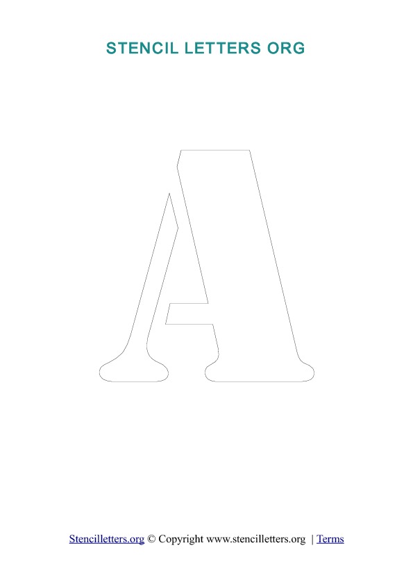 A-Z Printable Alphabet Letter Stencils in PDF - Free Stencil Templates - Style 2 Outline Letters