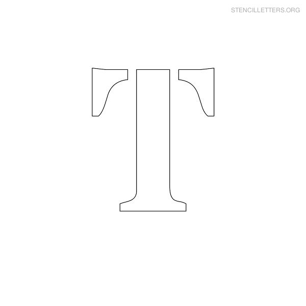 Stencil Letter Uppercase T