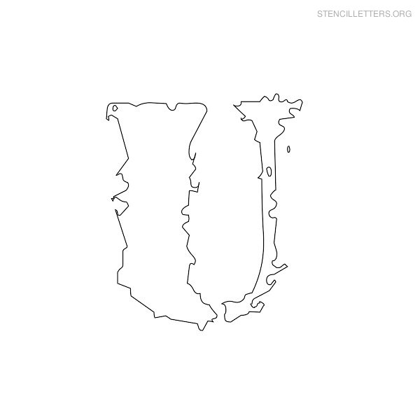 Stencil Letter Bubble U