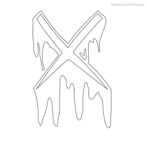 Stencil Letter Halloween X